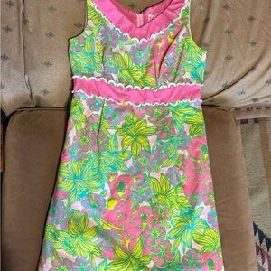 Lilly Pulitzer Pink and Green Floral Dress